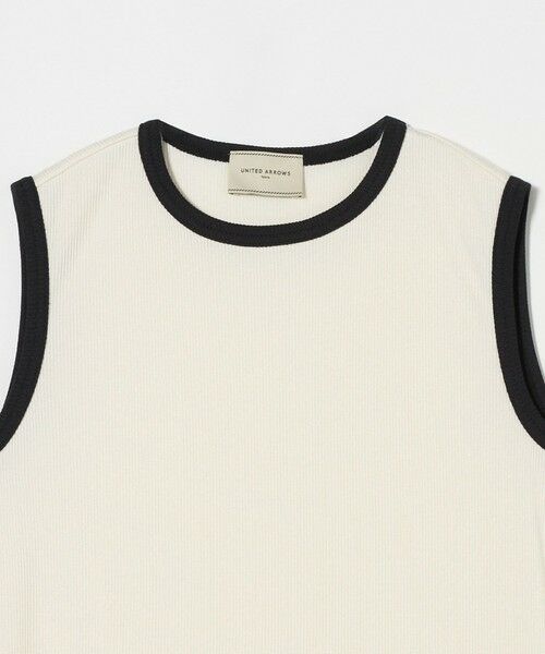 UNITED ARROWS / ユナイテッドアローズ カットソー | リブバイカラーパイピング ノースリーブカットソー | 詳細5