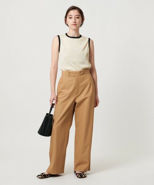 UNITED ARROWS / ユナイテッドアローズ カットソー | リブバイカラーパイピング ノースリーブカットソー | 詳細2