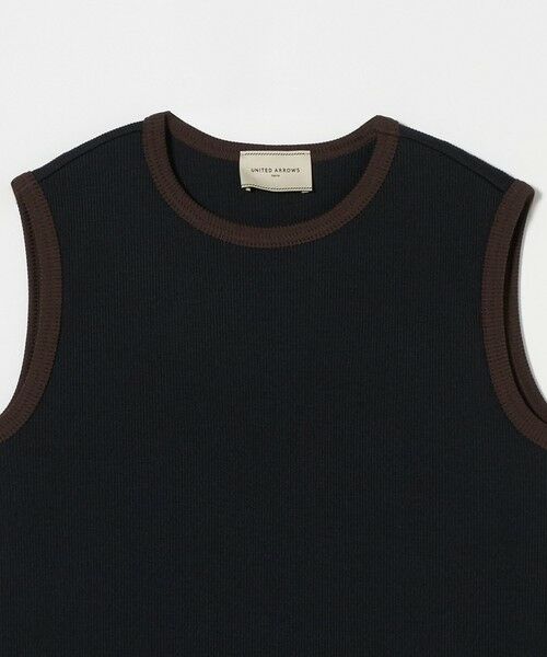UNITED ARROWS / ユナイテッドアローズ カットソー | リブバイカラーパイピング ノースリーブカットソー | 詳細11