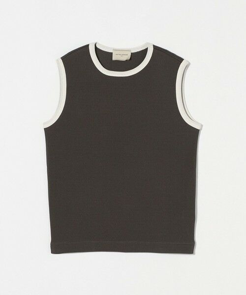 UNITED ARROWS / ユナイテッドアローズ カットソー | リブバイカラーパイピング ノースリーブカットソー | 詳細15