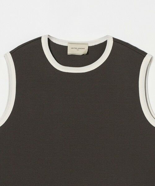 UNITED ARROWS / ユナイテッドアローズ カットソー | リブバイカラーパイピング ノースリーブカットソー | 詳細17