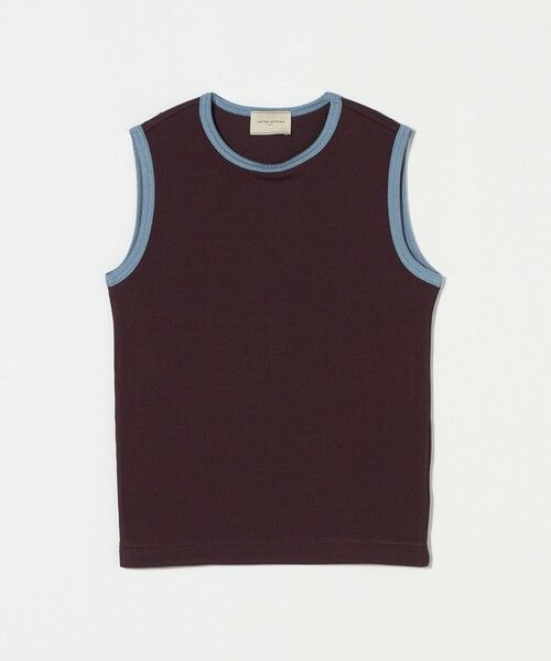 UNITED ARROWS / ユナイテッドアローズ カットソー | リブバイカラーパイピング ノースリーブカットソー | 詳細25