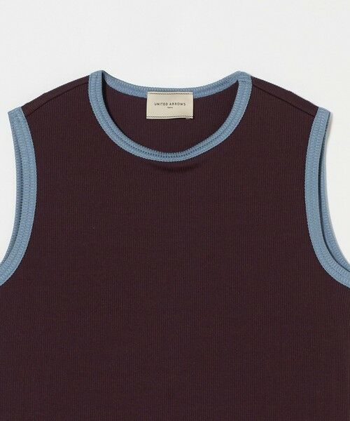 UNITED ARROWS / ユナイテッドアローズ カットソー | リブバイカラーパイピング ノースリーブカットソー | 詳細27