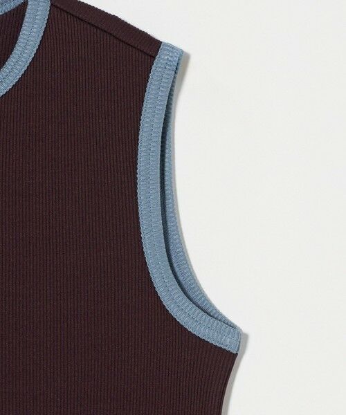 UNITED ARROWS / ユナイテッドアローズ カットソー | リブバイカラーパイピング ノースリーブカットソー | 詳細28