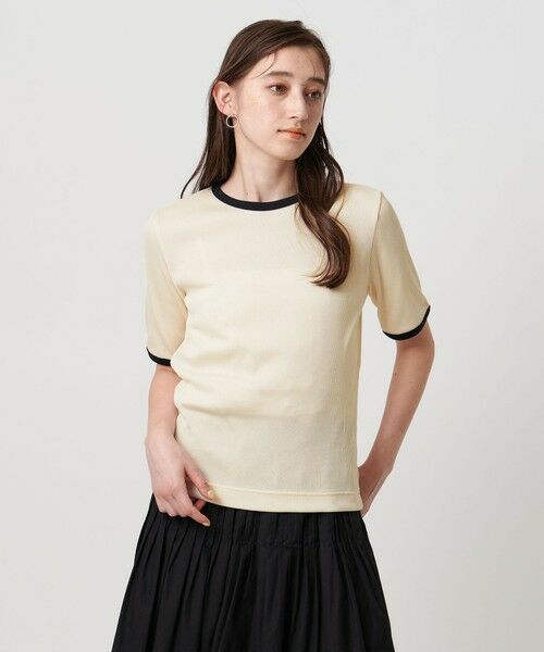 UNITED ARROWS / ユナイテッドアローズ カットソー | リブバイカラーパイピング ショートスリーブカットソー | 詳細1