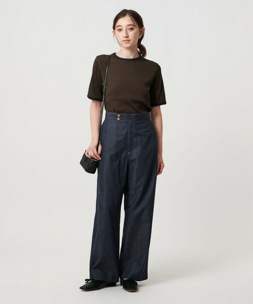 UNITED ARROWS / ユナイテッドアローズ カットソー | リブバイカラーパイピング ショートスリーブカットソー | 詳細25