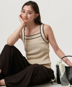 UNITED ARROWS / ユナイテッドアローズ キャミソール・チューブトップ | リブスクエアネック パイピングキャミソール - ウォッシャブル -