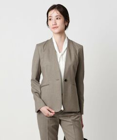 【最終値下げ】UNITED ARROWS ノーカラー レザージャケット レディースのノーカラージャケット（その他）｜ユナイテッド