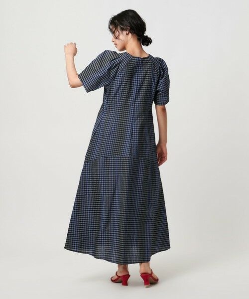 美品 ユナイテッドアローズ 定価3.5万 シアージャカードパフスリーブワンピース UNITED ARROWS（ユナイテッドアローズ）の「シアージャカード