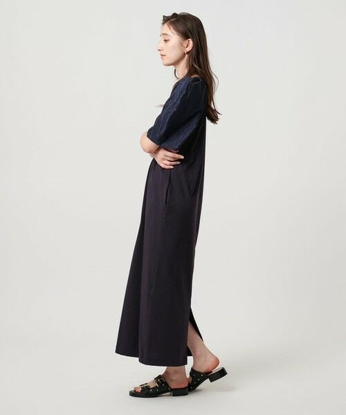 【beauty&youth】ロングワンピース ウォッシャブル- パフスリーブ beauty&youth】ロングワンピース ウォッシャブル- パフスリーブ