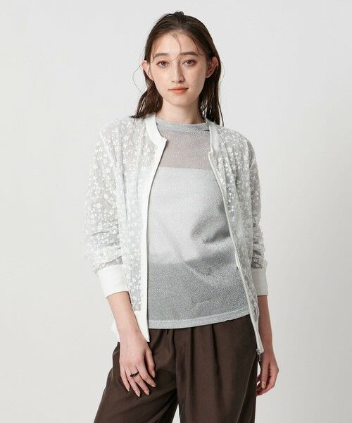 UNITED ARROWS/ユナイテッドアローズ チュールエンブロイダリーカーディガン - ウォッシャブル - WHITE FREE UNITED ARROWS/ユナイテッドアローズ チュールエンブロイダリーカーディガン - ウォッシャブル - WHITE FREE