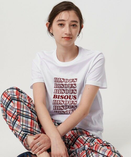 UNITED ARROWS/ユナイテッドアローズ <Les Petits Basics>BISOUS プリントTシャツ WHITE XS UNITED ARROWS/ユナイテッドアローズ <Les Petits Basics>BISOUS プリントTシャツ WHITE XS
