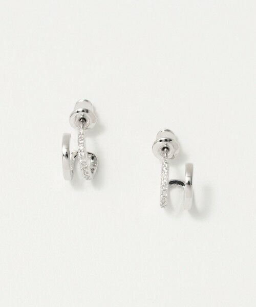 UNITED ARROWS/ユナイテッドアローズ パヴェ ダブル Cシェイプ ピアス SILVER FREE UNITED ARROWS/ユナイテッドアローズ パヴェ ダブル Cシェイプ ピアス SILVER FREE