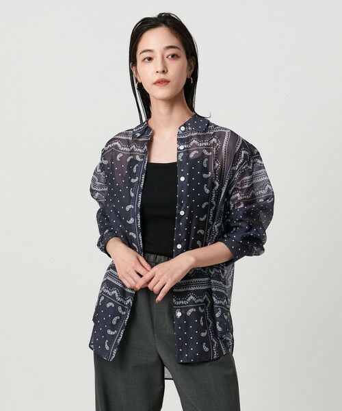 UNITED ARROWS / ユナイテッドアローズ シャツ・ブラウス | オーガンジー プリント シャツ ‐ウォッシャブル‐ | 詳細1