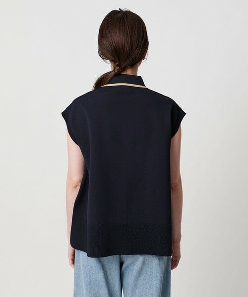 ユナイテッドアローズ　フリルベスト　ネイビー UNITED ARROWS】 フリル付きニットベスト ネイビー