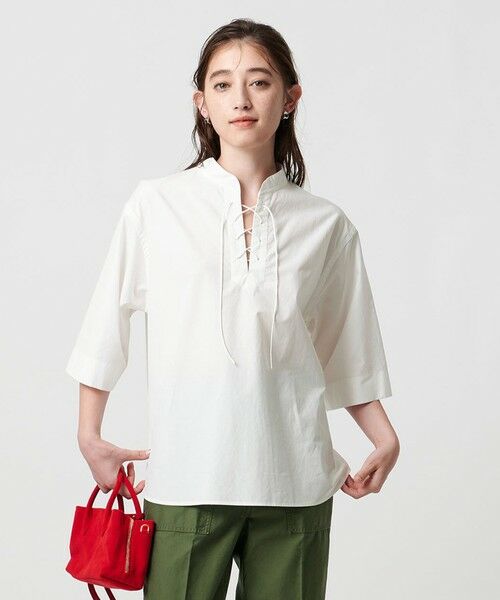 UNITED ARROWS / ユナイテッドアローズ シャツ・ブラウス | レースアップ ブラウス | 詳細1
