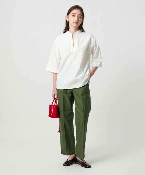 OUR 胸元レースアップブラウス 胸元レースアップブラウス – OURHOME