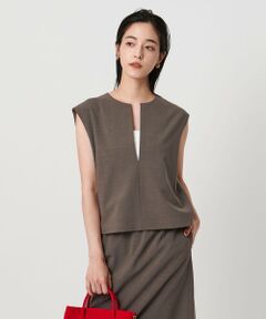 UNITED ARROWS / ユナイテッドアローズ ベスト | スリット ノーカラー ベスト ‐ウォッシャブル‐