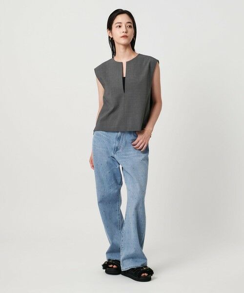 UNITED ARROWS / ユナイテッドアローズ ベスト | スリット ノーカラー ベスト ‐ウォッシャブル‐ | 詳細4