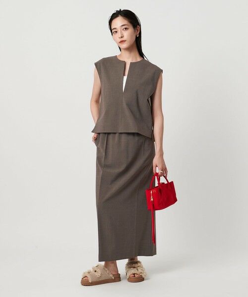 UNITED ARROWS / ユナイテッドアローズ ベスト | スリット ノーカラー ベスト ‐ウォッシャブル‐ | 詳細13