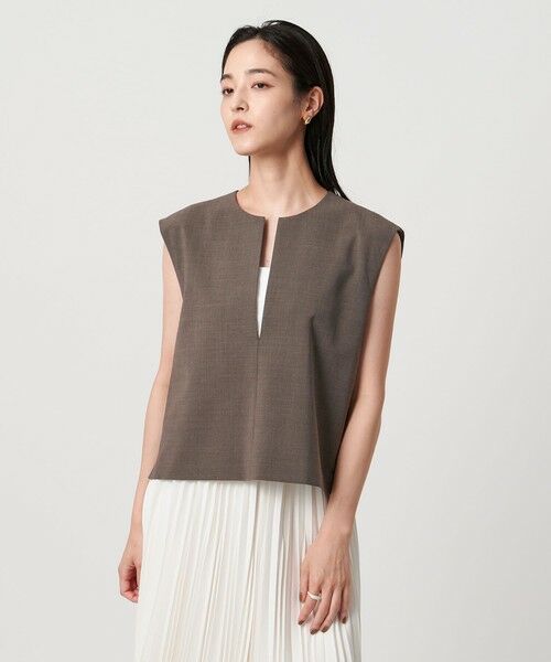 UNITED ARROWS / ユナイテッドアローズ ベスト | スリット ノーカラー ベスト ‐ウォッシャブル‐ | 詳細14