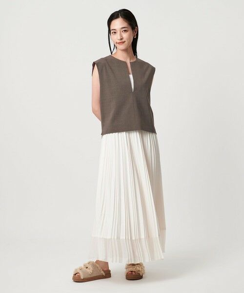 UNITED ARROWS / ユナイテッドアローズ ベスト | スリット ノーカラー ベスト ‐ウォッシャブル‐ | 詳細15