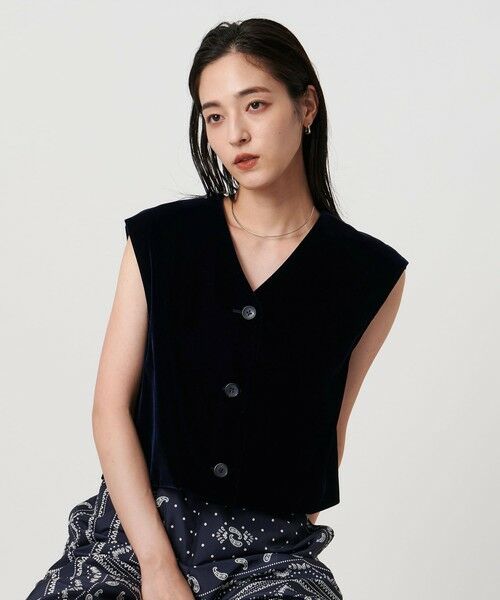 UNITED ARROWS / ユナイテッドアローズ ベスト | ベルベット ミニ ベスト | 詳細8