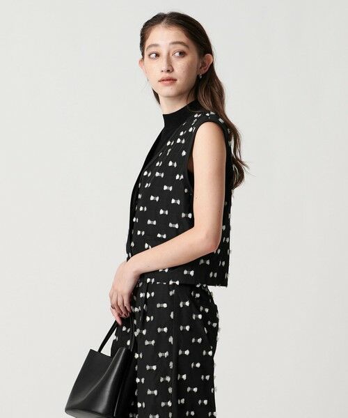 UNITED ARROWS/ユナイテッドアローズ リボン カットジャガード ベスト ‐ウォッシャブル‐ BLACK FREE