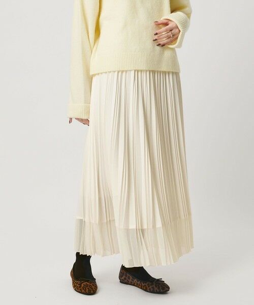 UNITED ARROWS / ユナイテッドアローズ ロング・マキシ丈スカート | シアー コンビ プリーツ スカート | 詳細3