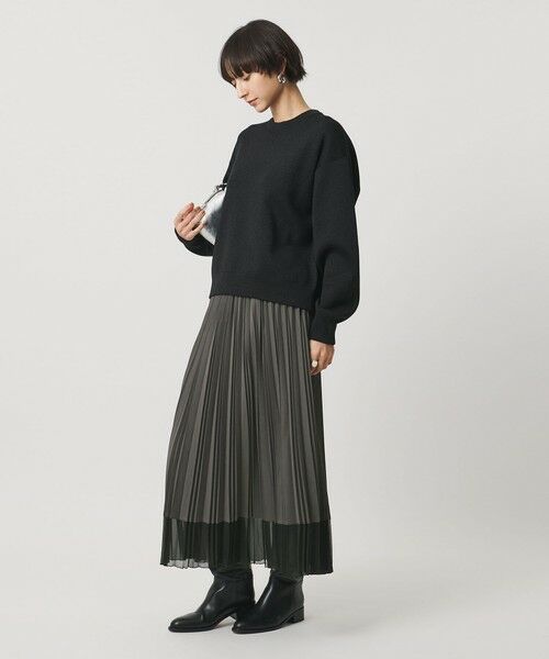 UNITED ARROWS / ユナイテッドアローズ ロング・マキシ丈スカート | シアー コンビ プリーツ スカート | 詳細1