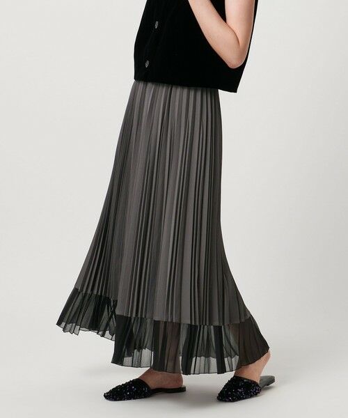 UNITED ARROWS / ユナイテッドアローズ ロング・マキシ丈スカート | シアー コンビ プリーツ スカート | 詳細15