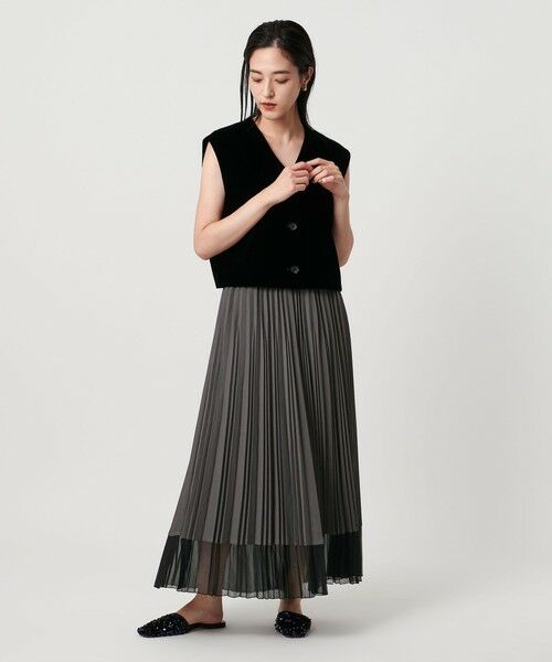 UNITED ARROWS / ユナイテッドアローズ ロング・マキシ丈スカート | シアー コンビ プリーツ スカート | 詳細16