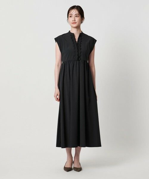 美品　プリーツプリーズ　ノースリーブ　ワンピース　ロング　ブラック　スリット PLEATS PLEASE(プリーツプリーズ) ワンピース サイズ3 L
