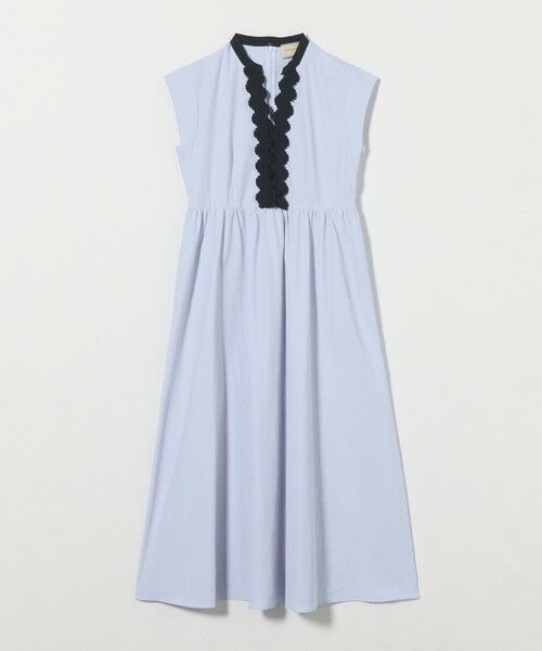 タックプリーツフリル スリットノースリーブワンピース　36 UNITED ARROWS タックプリーツフリル スリットノースリーブ