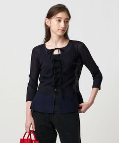 UNITED ARROWS / ユナイテッドアローズ カーディガン・ボレロ | シアー リボン 2WAYカーディガン ウォッシャブル