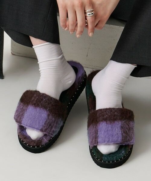 UNITED ARROWS / ユナイテッドアローズ サンダル | チェック スライダー サンダル | 詳細15