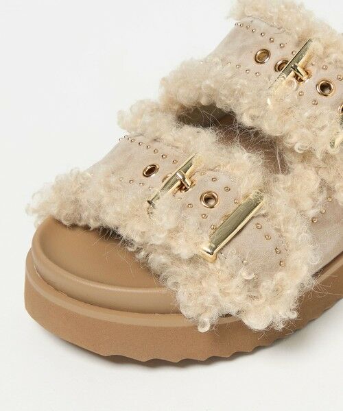 UNITED ARROWS / ユナイテッドアローズ サンダル | フェイクファー 2ライン スタッズ サンダル | 詳細18