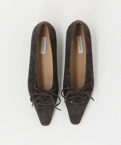 UNITED ARROWS/ユナイテッドアローズ レースアップ フラットパンプス DK. BROWN 24.5cm(37h)