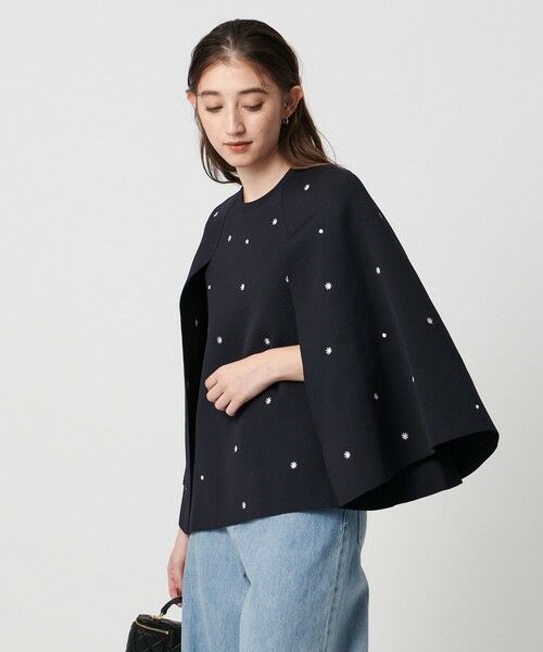 UNITED ARROWS / ユナイテッドアローズ ニット・セーター | エンブロイダリー フラワー ケープニット ‐ウォッシャブル‐ | 詳細17