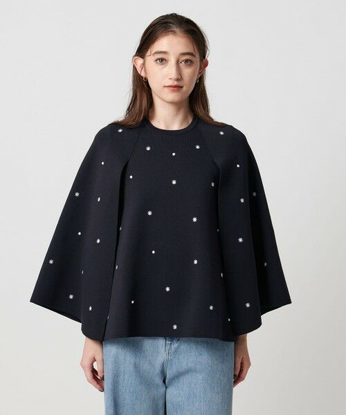 UNITED ARROWS / ユナイテッドアローズ ニット・セーター | エンブロイダリー フラワー ケープニット ‐ウォッシャブル‐ | 詳細20