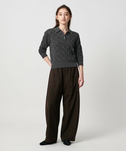 UNITED ARROWS / ユナイテッドアローズ ニット・セーター | フェイクパール レース プルオーバー ニット ウォッシャブル | 詳細10