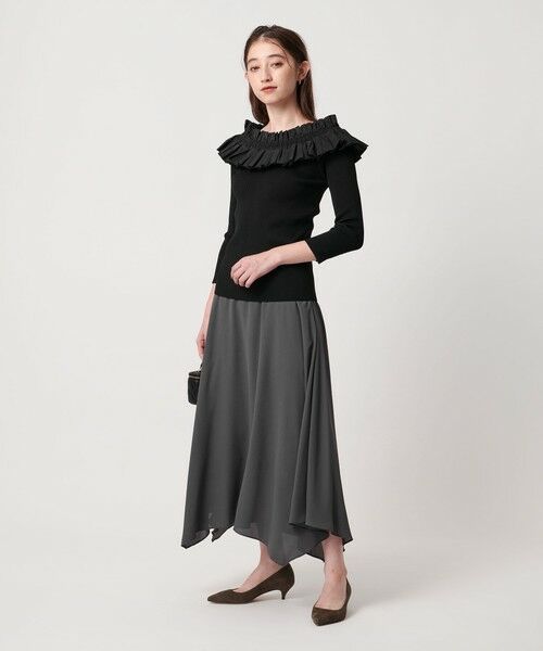 UNITED ARROWS / ユナイテッドアローズ ニット・セーター | ギャザー オフショルダー 7分袖ニット ‐ウォッシャブル‐ | 詳細9