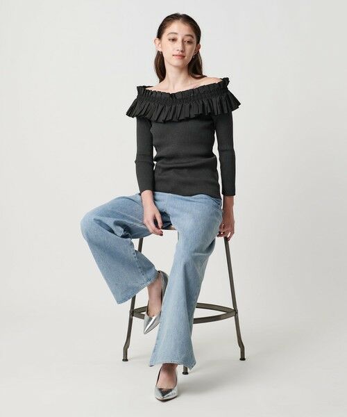 UNITED ARROWS / ユナイテッドアローズ ニット・セーター | ギャザー オフショルダー 7分袖ニット ‐ウォッシャブル‐ | 詳細17