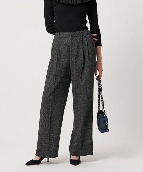 2タック メランジ ワイド パンツ ‐ウォッシャブル‐ （スラックス