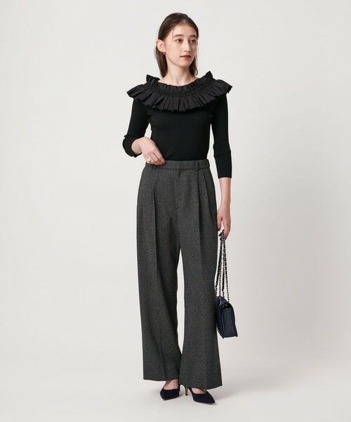 UNITED ARROWS / ユナイテッドアローズ スラックス・ドレスパンツ | 2タック メランジ ワイド パンツ ‐ウォッシャブル‐ | 詳細2