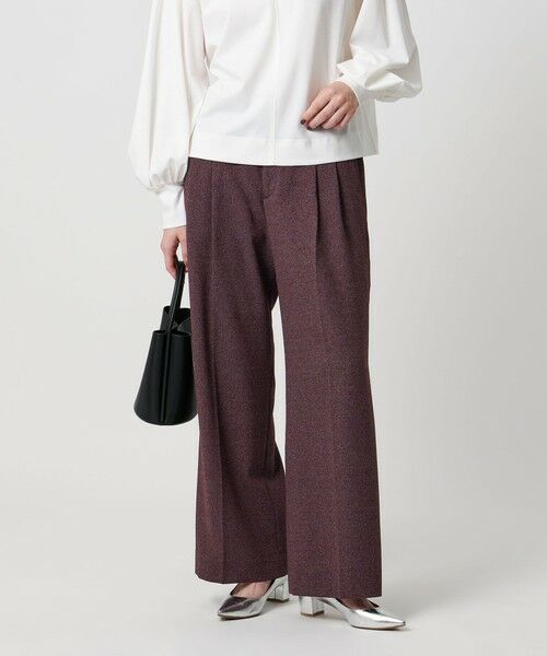 UNITED ARROWS / ユナイテッドアローズ スラックス・ドレスパンツ | 2タック メランジ ワイド パンツ ‐ウォッシャブル‐ | 詳細11