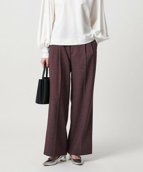 UNITED ARROWS/ユナイテッドアローズ 2タック メランジ ワイド パンツ ‐ウォッシャブル‐ WINE M(38) UNITED ARROWS/ユナイテッドアローズ 2タック メランジ ワイド パンツ ‐ウォッシャブル‐ WINE M(38)