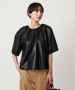 UNITED ARROWS / ユナイテッドアローズ シャツ・ブラウス | レザーライク ギャザー ブラウス ウォッシャブル