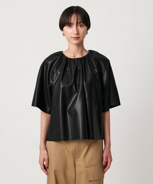 UNITED ARROWS / ユナイテッドアローズ シャツ・ブラウス | レザーライク ギャザー ブラウス ウォッシャブル | 詳細2