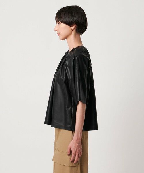 UNITED ARROWS / ユナイテッドアローズ シャツ・ブラウス | レザーライク ギャザー ブラウス ウォッシャブル | 詳細3